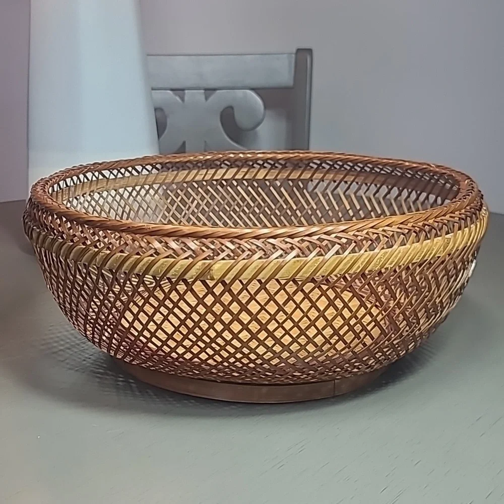 Elegant Brown and Tan Woven Basket Set